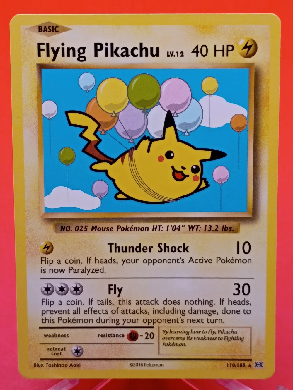 Flying Pikachu Secret Rare 110/108 XY Evolutions Pokémon